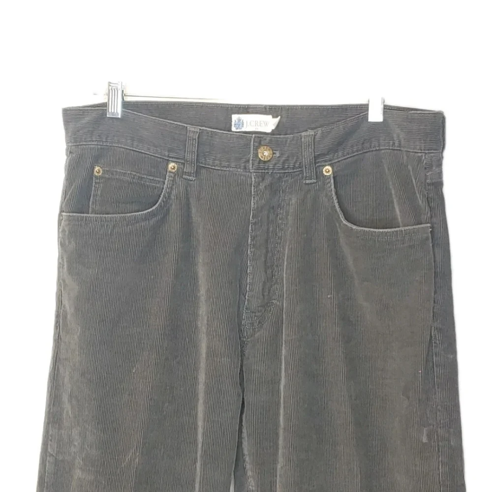 J Crew Corduroy Pants Men Sz 32 X 34 Gray Baggy Straight Leg Jeans Preppy Skater